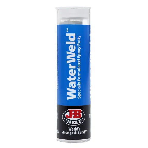 J-B WaterWeld™ Epoxy Putty - Specially Formulated Epoxy Putty for Plugging or Sealing Leaks In Water Tanks And Other Plumbing Repairs 2 oz SKU: 8277 J-B WaterWeld™ Epoxy Putty - Specially Formulated Epoxy Putty for Plugging or Sealing Leaks In Water Tanks And Other Plumbing Repairs 2 oz SKU: 8277